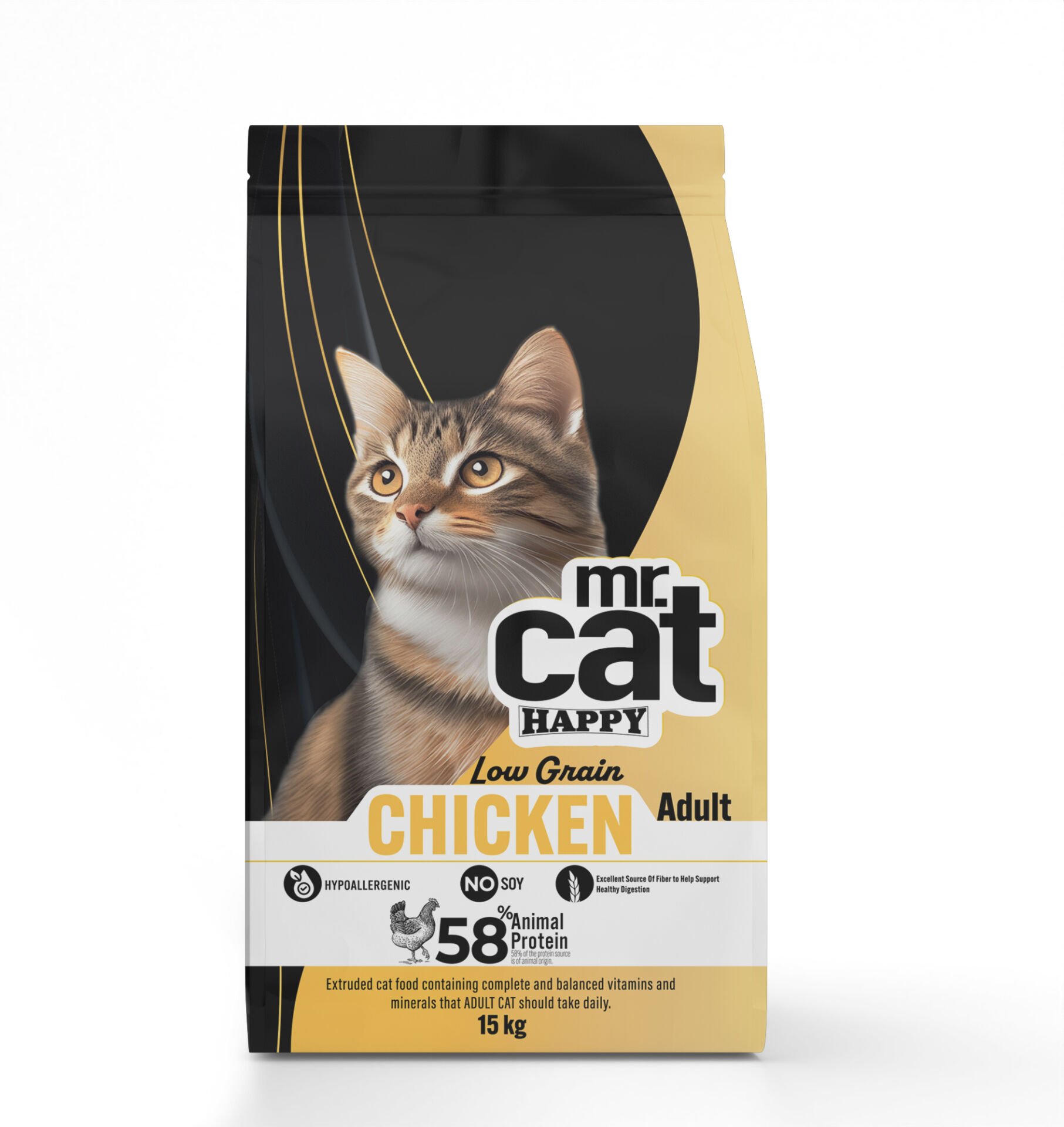 Mr.Cat Happy 15 Kg Düşük Tahıllı Tavuklu Kedi Maması