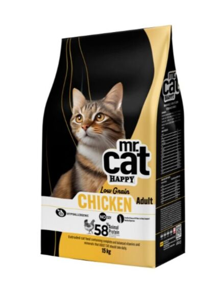 Mr.Cat Happy 15 Kg Düşük Tahıllı Tavuklu Kedi Maması
