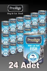 24 ADET PRESTİGE BALIKLI KEDİ KONSERVE MAMASI