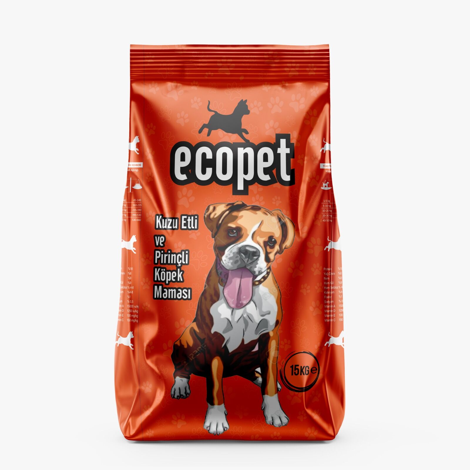 ECOPET 15 KG KUZU ETLİ & PİRİNÇLİ KÖPEK MAMASI