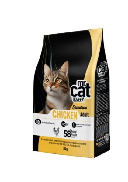 Mr.Cat Happy 5 Kg Düşük Tahıllı Tavuklu Kedi Maması