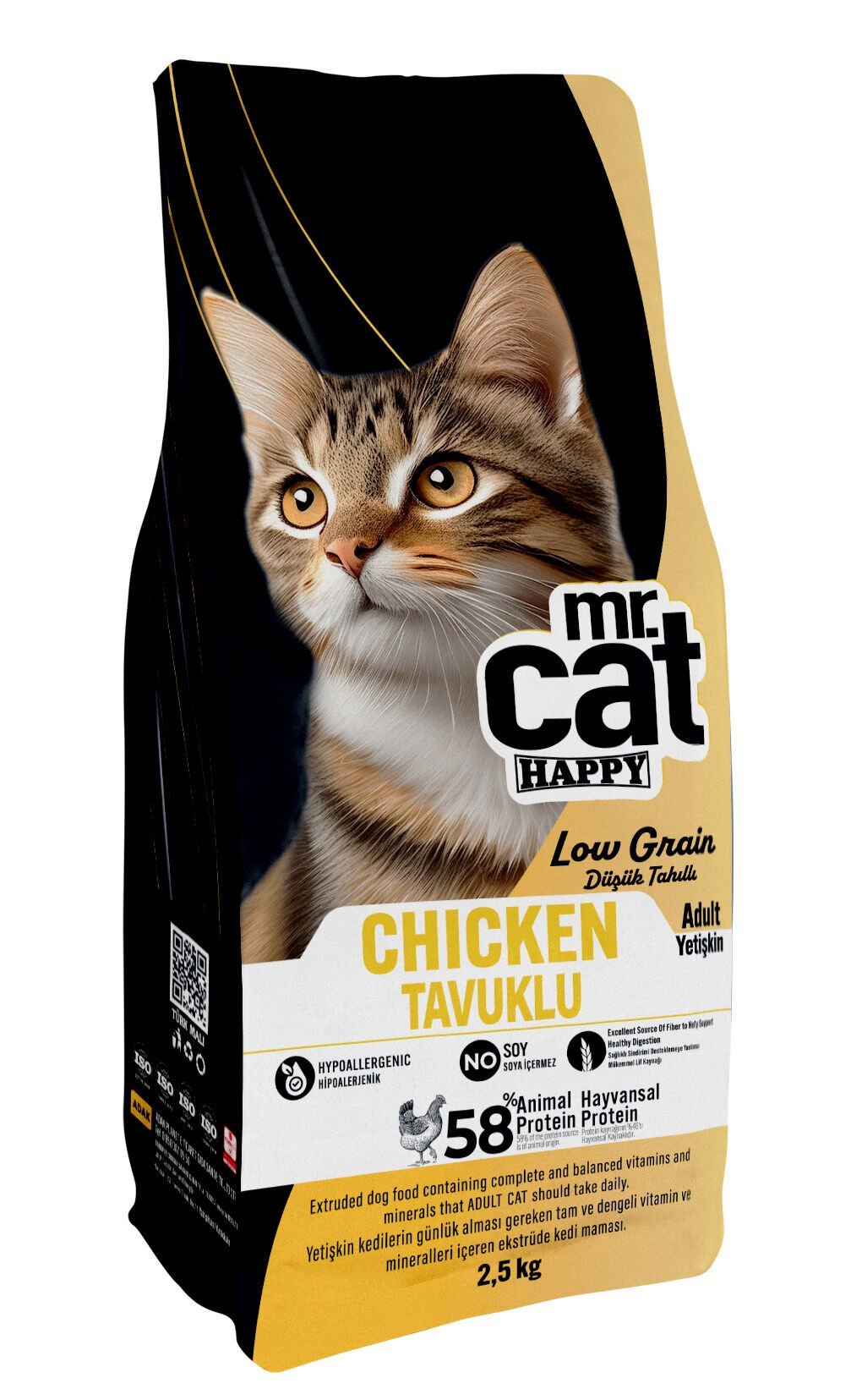Mr.Cat Happy 2.5 Kg Düşük Tahıllı Tavuklu Kedi Maması