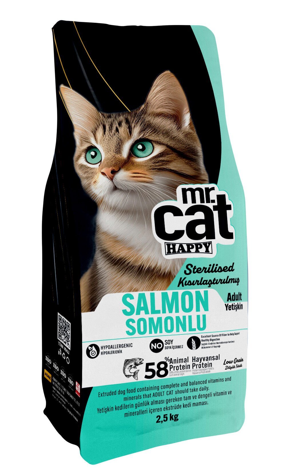 Mr.Cat Happy 2.5 Kg Kısırlaştırılmış Somonlu Kedi Maması